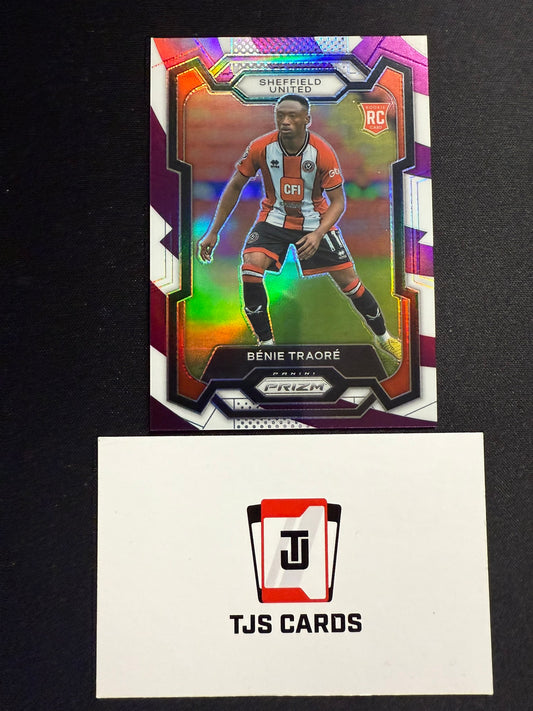 Benie Traore - Rookie Purple & White /92 - Panini Prizm Premier League 2023/24