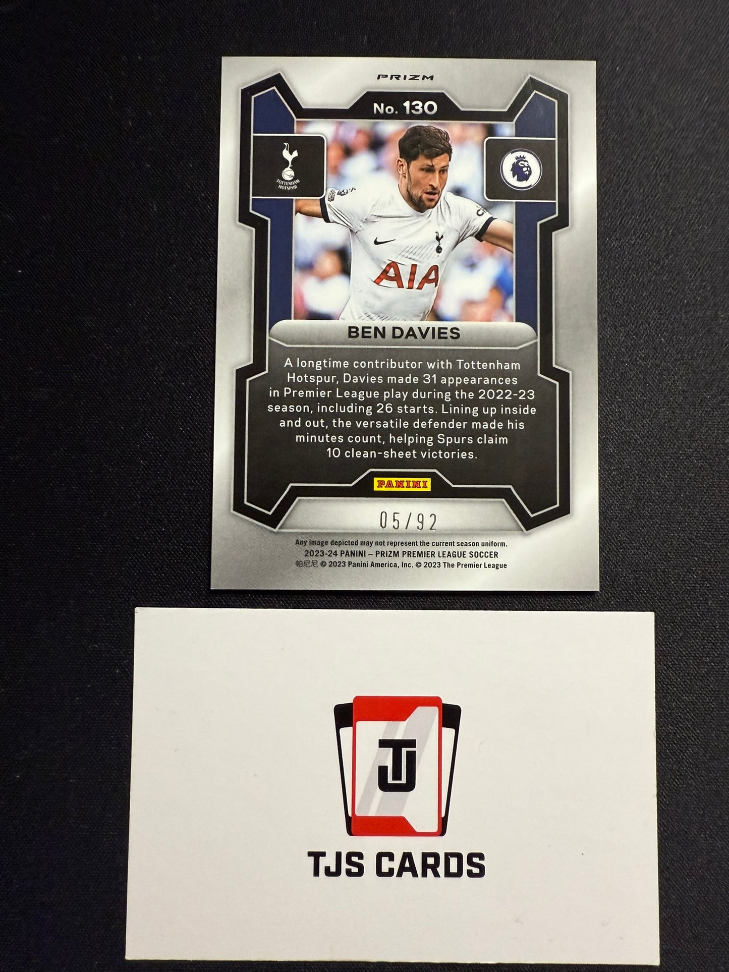 Ben Davies - Purple & White /92 - Panini Prizm Premier League 2023/24