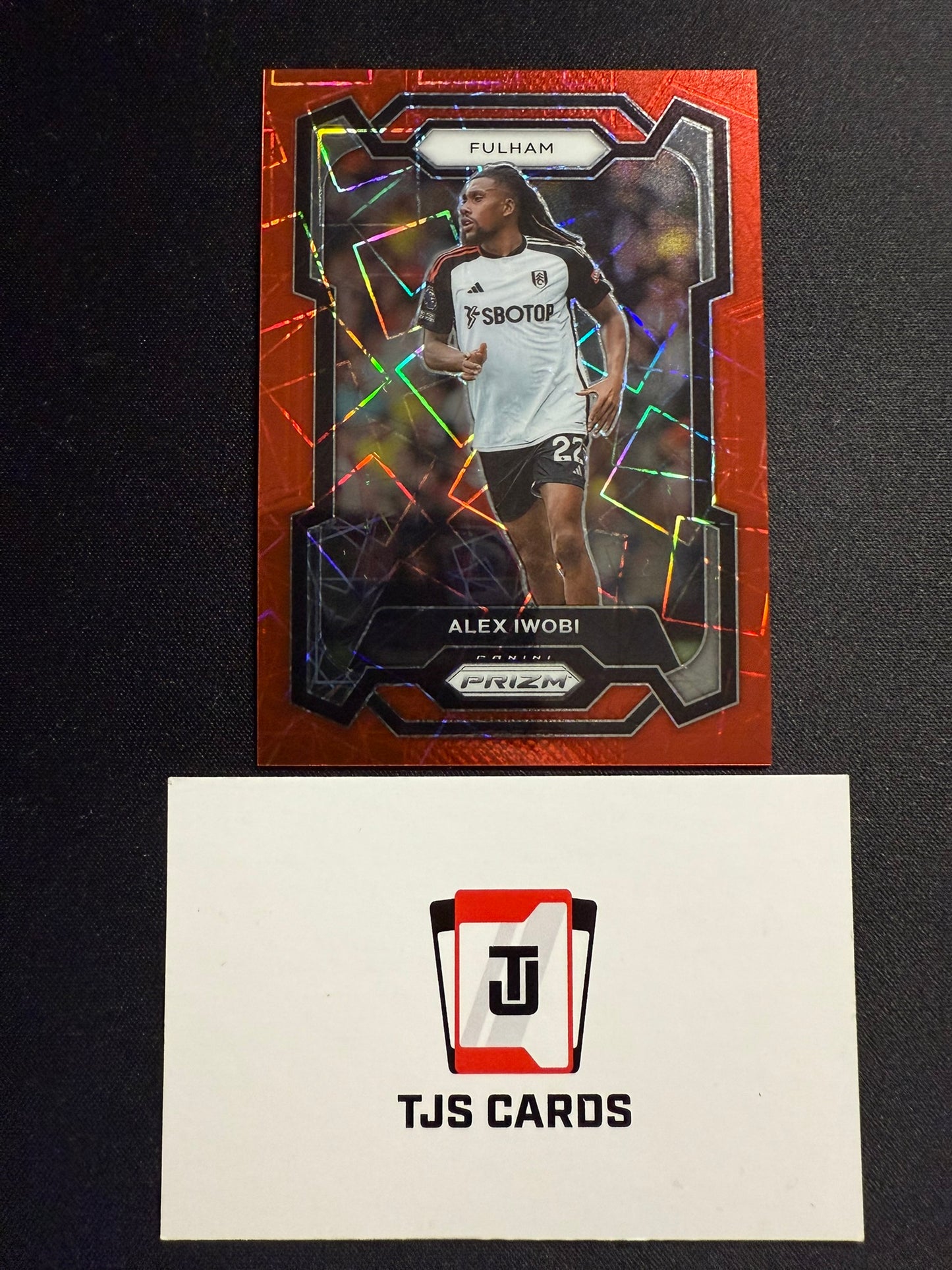 Alex Iwobi - Red Lazer /49 - Panini Prizm Premier League 2023/24