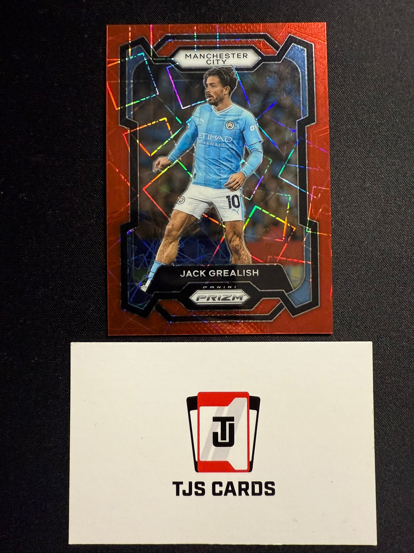 Jack Grealish - Red Lazer 01/49 - Panini Prizm Premier League 2023/24
