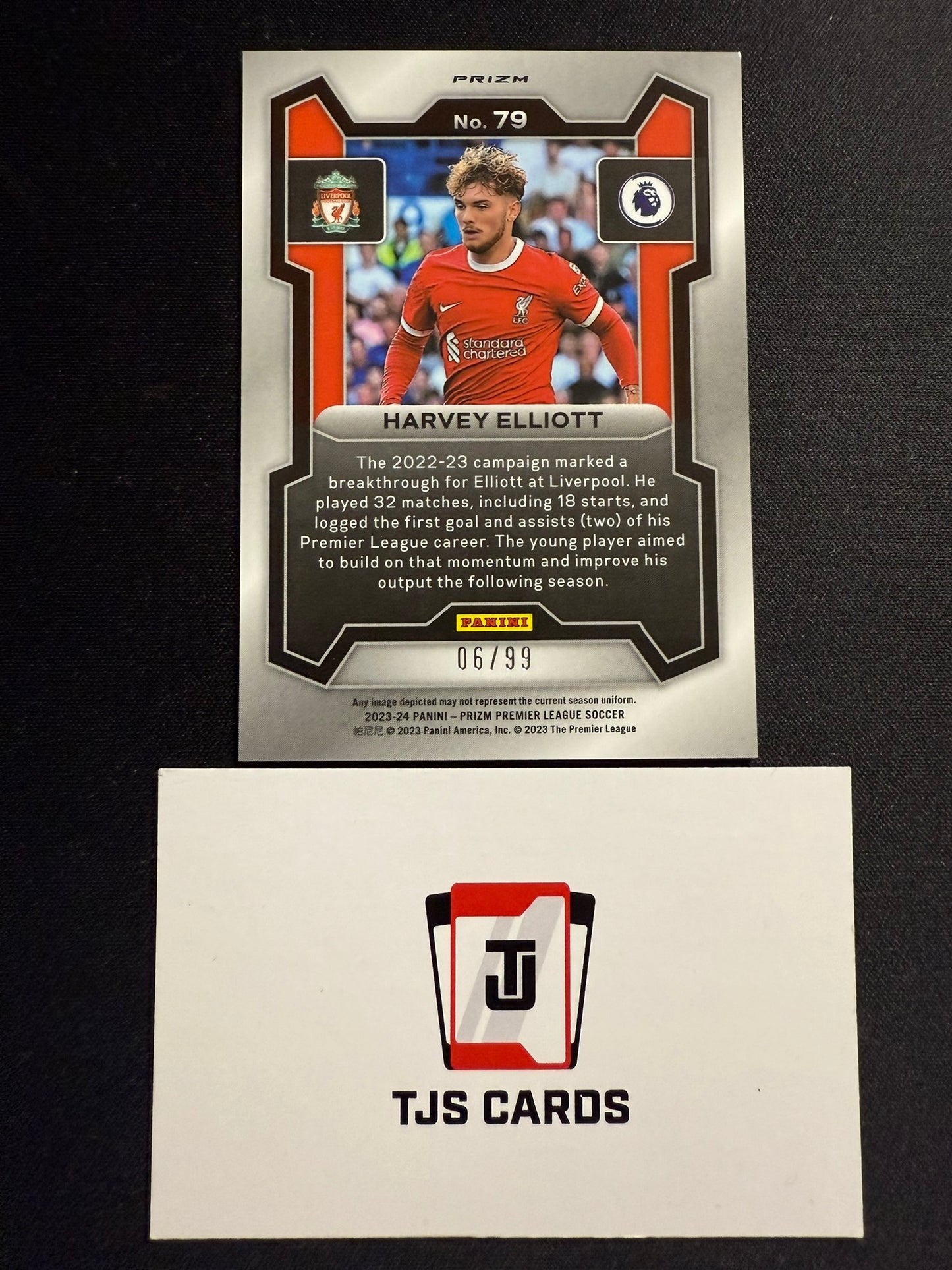 Harvey Elliott - Blue Disco Breakaway /99 - Panini Prizm Premier League 2023/24