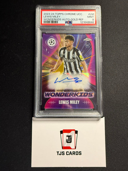 Lewis Miley - PSA 9 - Gold Rookie Wonderkids Auto /50 - TOPPS Chrome UCC 2023/24