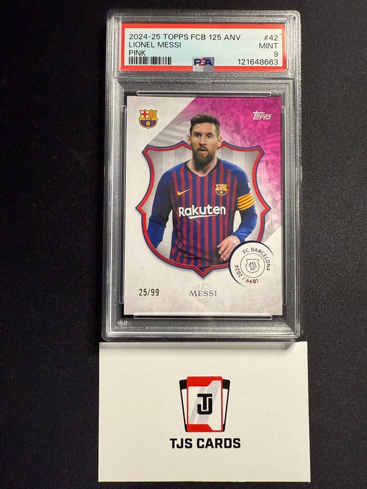 Lionel Messi - PSA 9 - Pink /99 - TOPPS Barcelona 125 Anniversary 2024/25