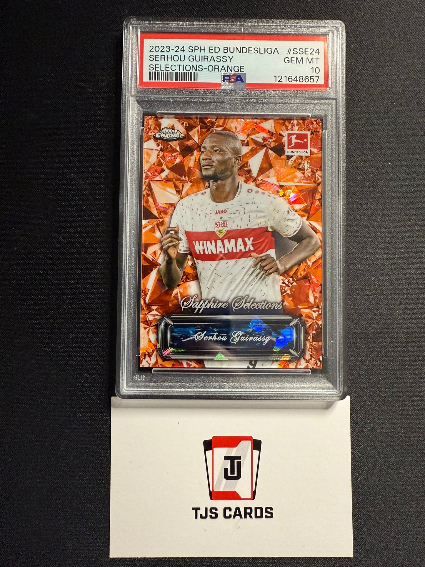 Serhou Guirassy - PSA 10 - Sapphire Selections Orange /25 - TOPPS Bundesliga Sapphire 2023/24