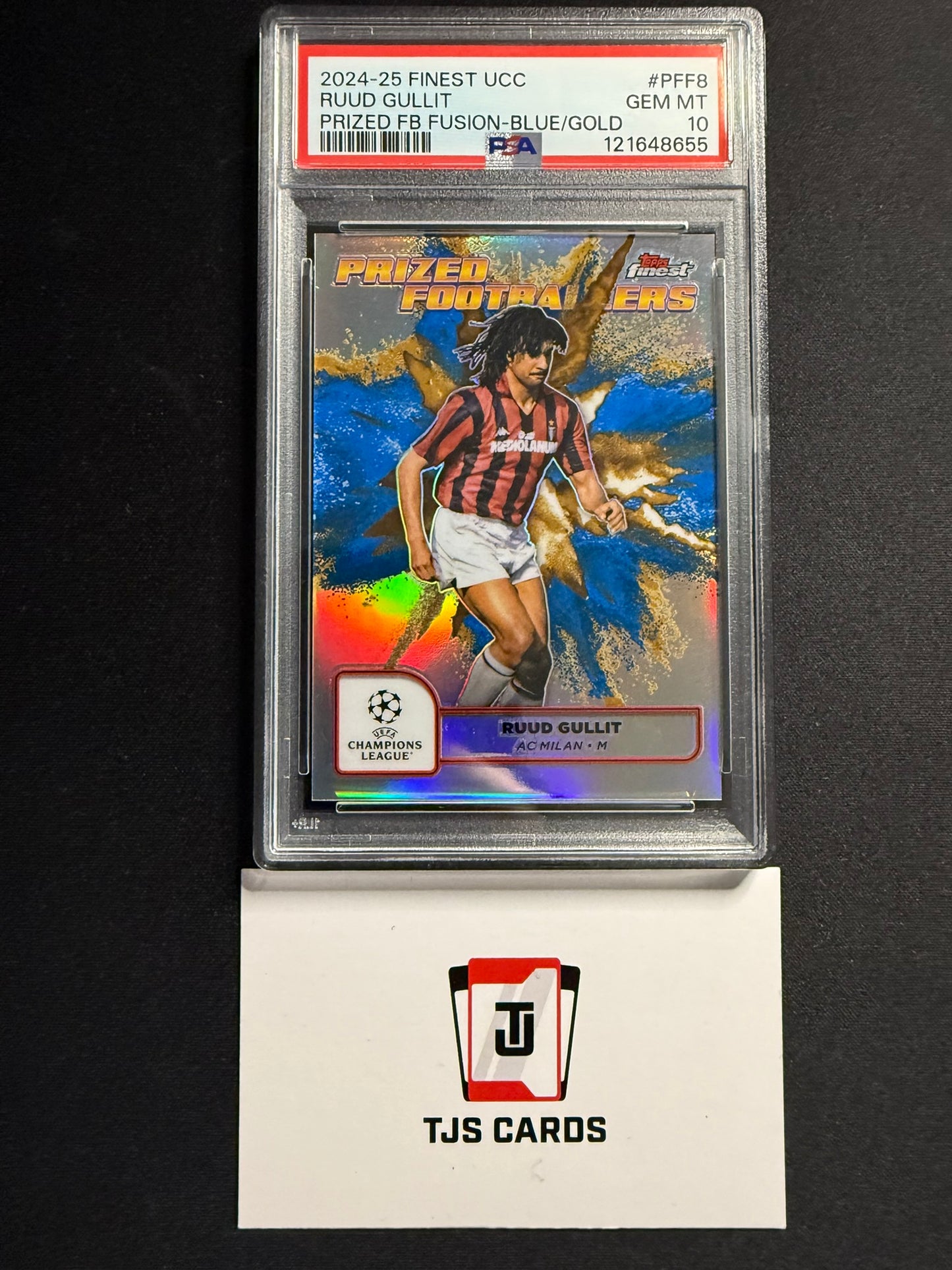 Ruud Gullit - PSA 10 - Prized Footballers Fusion Blue & Gold - TOPPS Finest UCC 2024/25