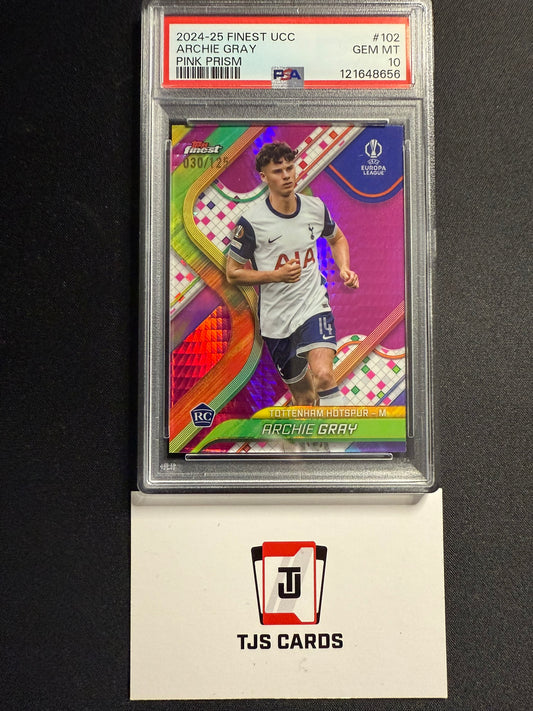 Archie Gray - PSA 10 - Rookie Pink Prism /125 - TOPPS Finest UCC 2024/25