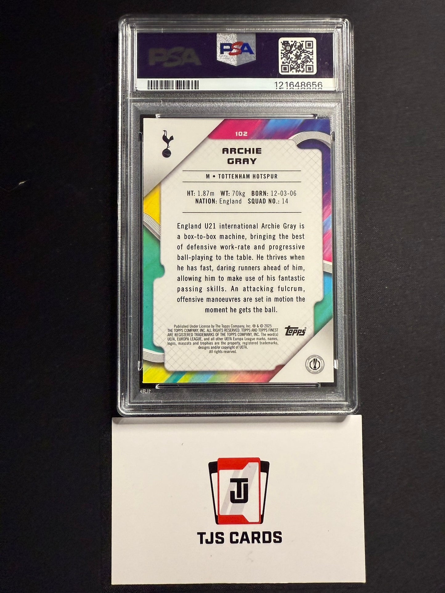 Archie Gray - PSA 10 - Rookie Pink Prism /125 - TOPPS Finest UCC 2024/25