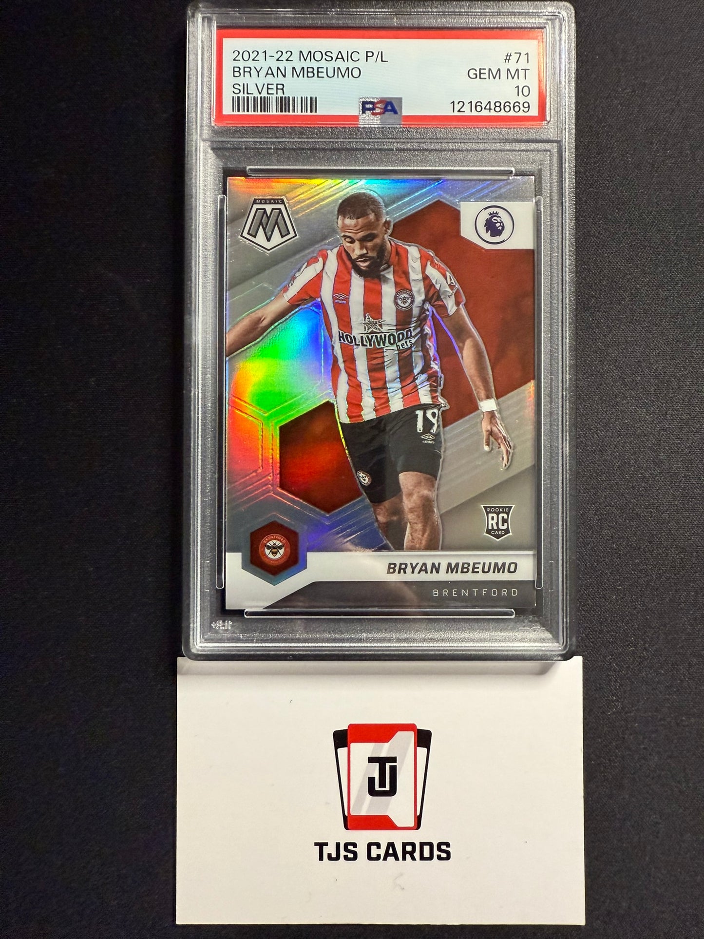 Bryan Mbeumo - PSA 10 - Silver Rookie - Panini Mosaic Premier League 2021/22