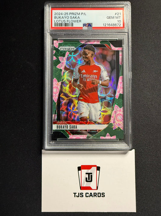 Bukayo Saka - PSA 10 - Lotus Flower Breakaway /18 - Panini Prizm Premier League 2024/25