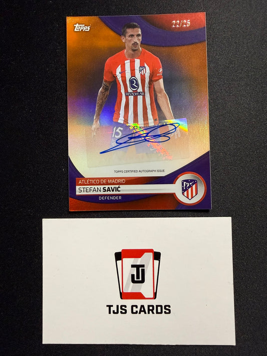Stefan Savic - Orange Auto /25 - TOPPS Atletico Madrid Team Set 2023/24