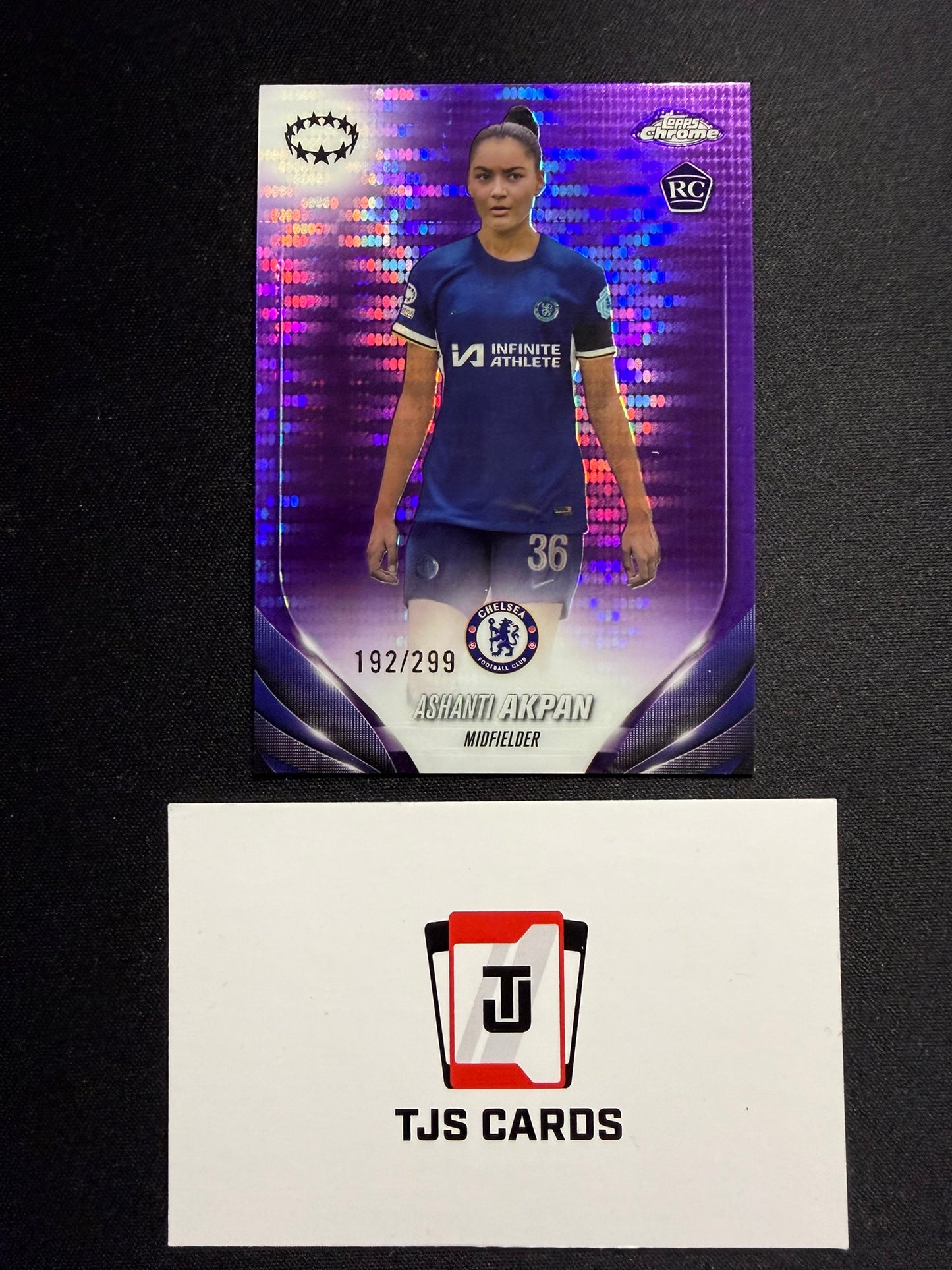 Ashanti Akpan - Rookie Purple Pulsar /299 - TOPPS Chrome UWCL 2023/24