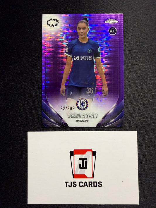 Ashanti Akpan - Rookie Purple Pulsar /299 - TOPPS Chrome UWCL 2023/24