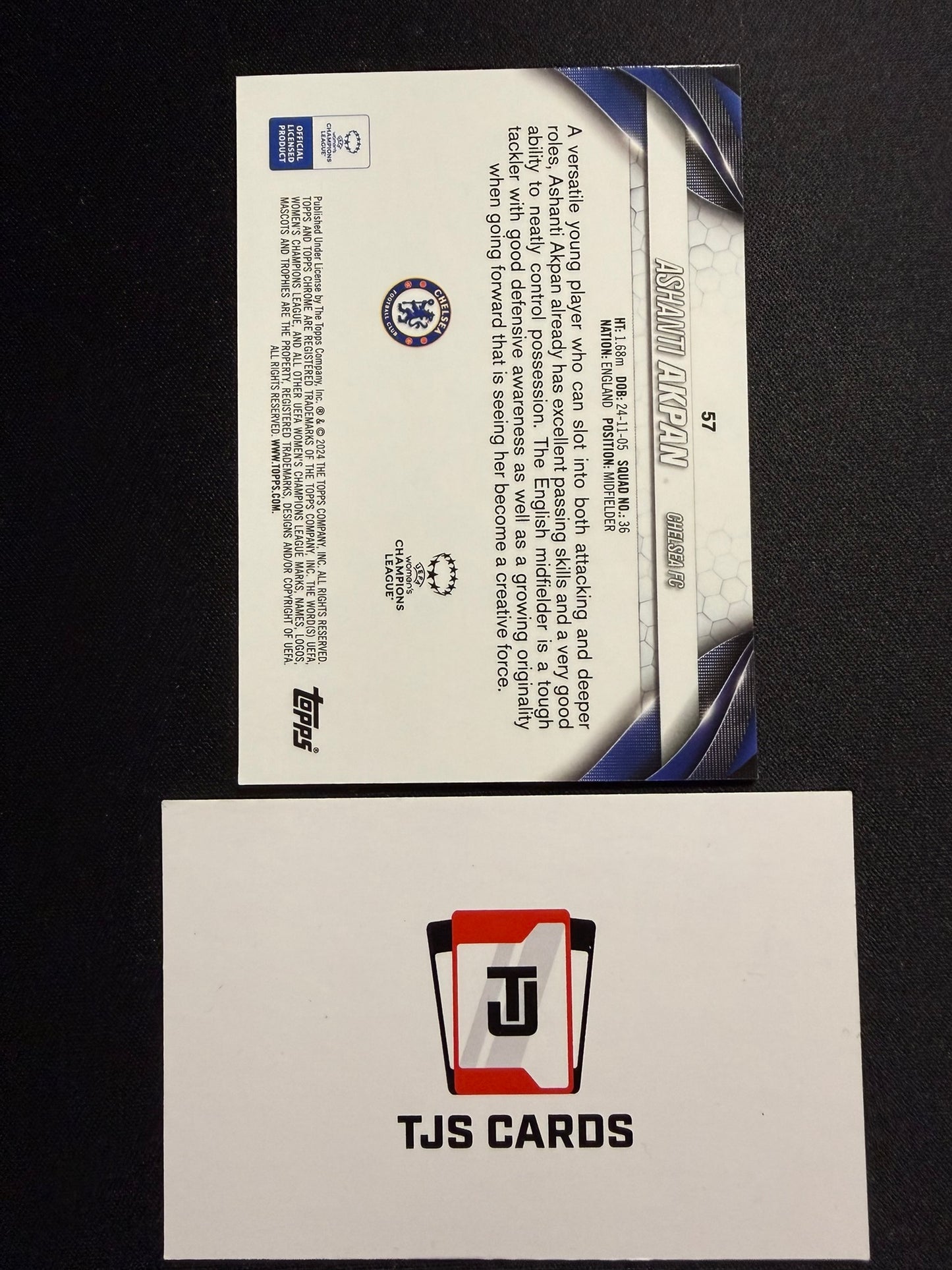 Ashanti Akpan - Rookie Purple Pulsar /299 - TOPPS Chrome UWCL 2023/24