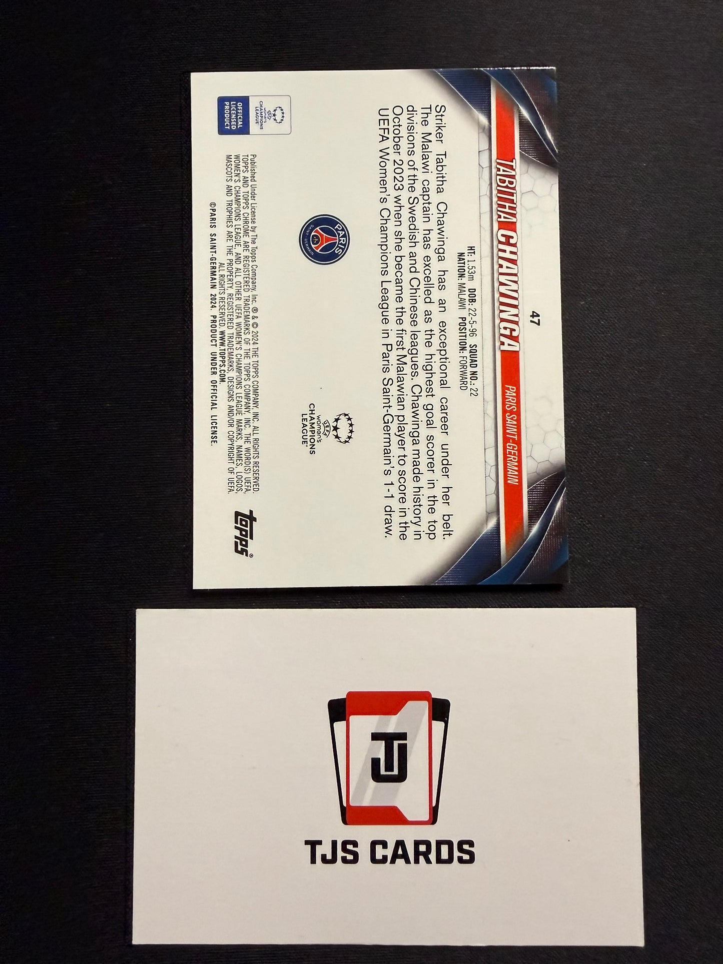 Tabitha Chawinga - Rookie Pink Prism /199 - TOPPS Chrome UWCL 2023/24