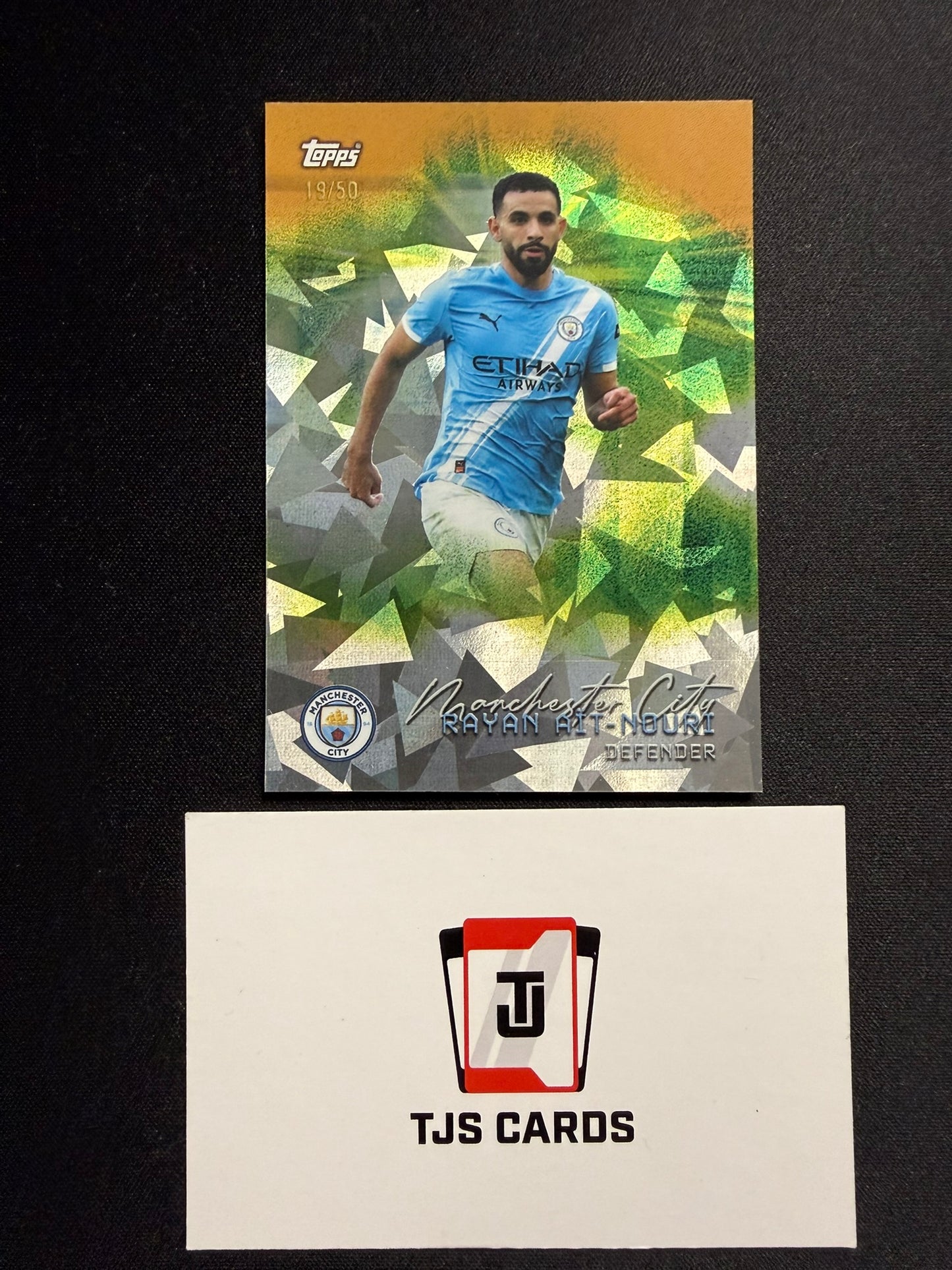 Rayan Ait-Nouri - Gold Cracked Ice /50 - TOPPS Manchester City Team Set 2025/26