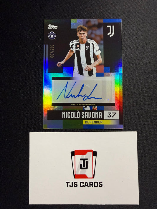Nicolo Savona - Blue Rookie Auto /250 - TOPPS Juventus Team Set 2024/25