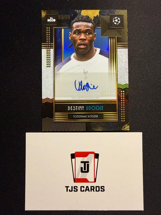 Destiny Udogie - Blue Auto /99 - TOPPS Deco UCC 2025/26