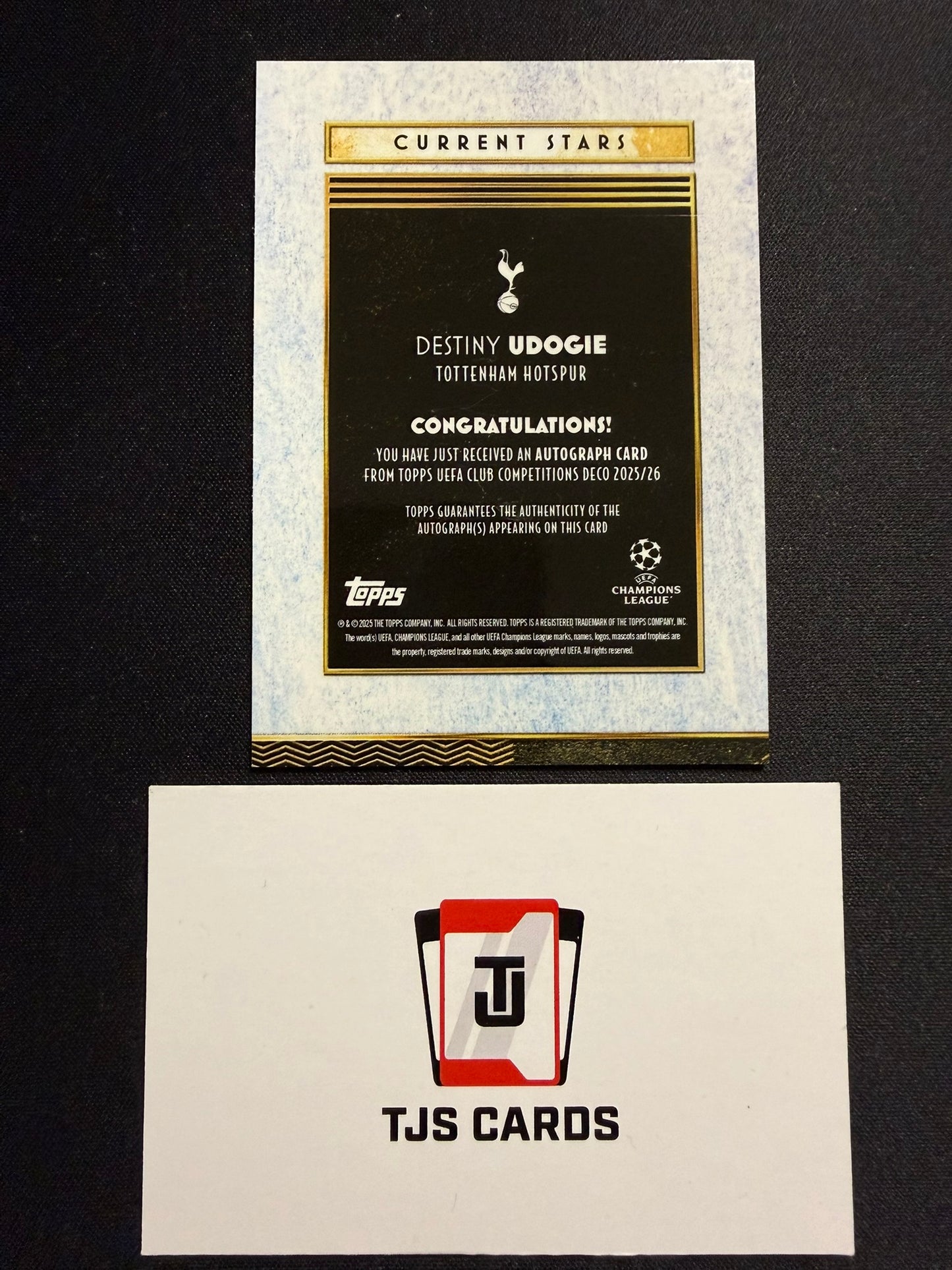 Destiny Udogie - Blue Auto /99 - TOPPS Deco UCC 2025/26