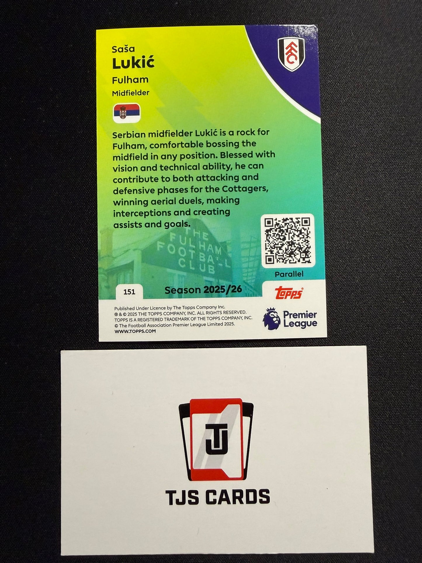 Sasa Lukic - Purple Sparkle /199 - TOPPS Premier League 2025/26