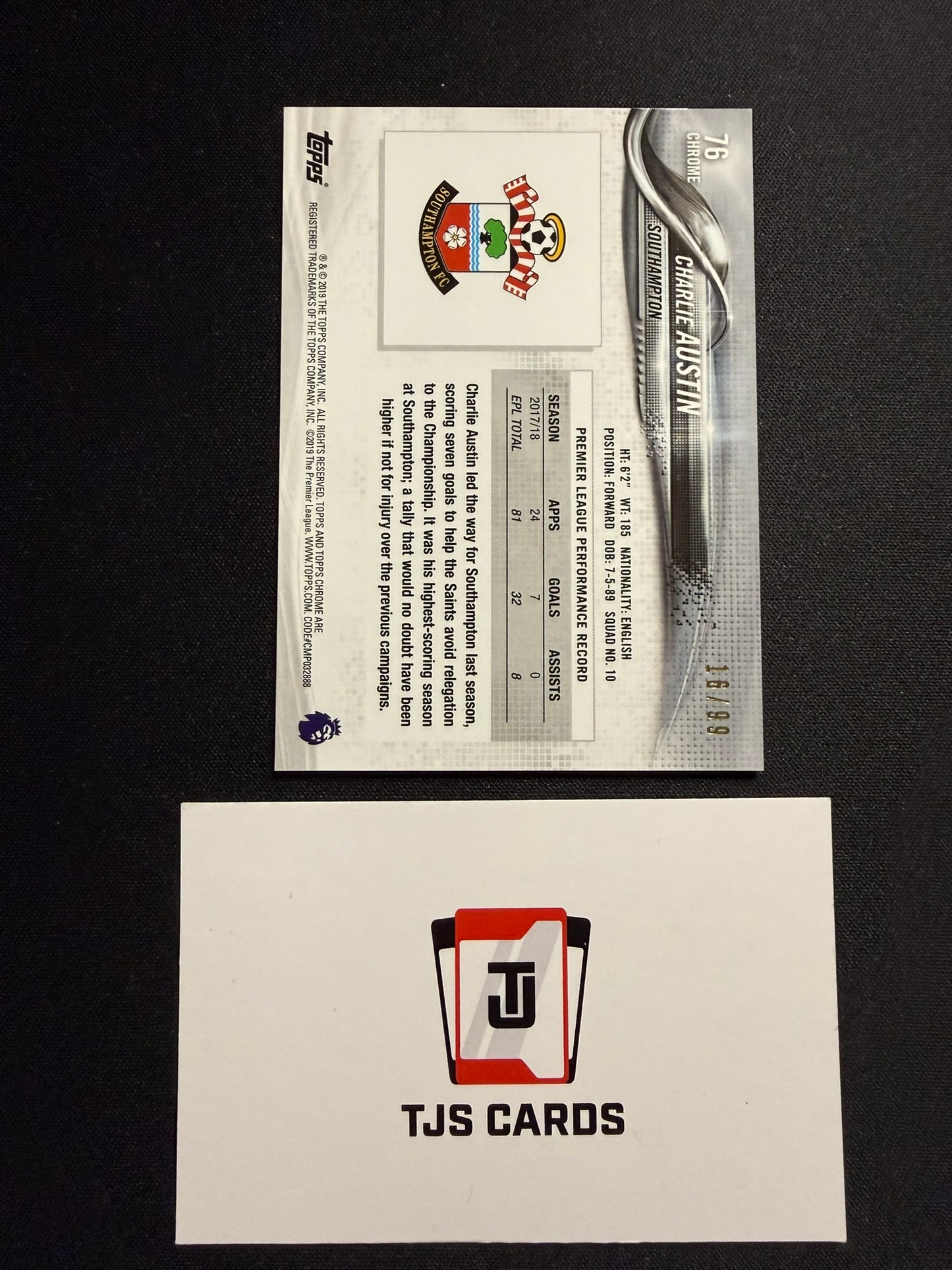 Charlie Austin - Green /99 - TOPPS Chrome Premier League 2018/19