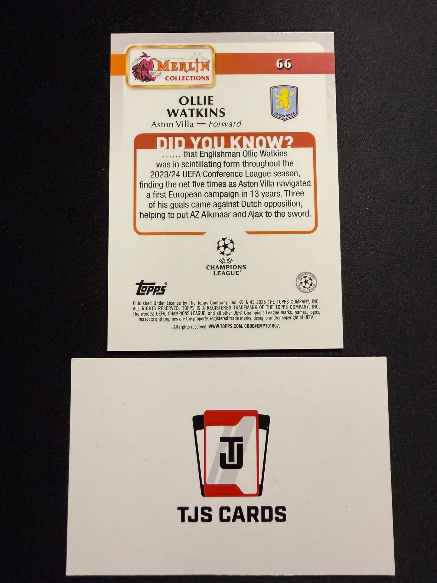 Ollie Watkins - Pink /199 - TOPPS Merlin Chrome UCC 2024/25