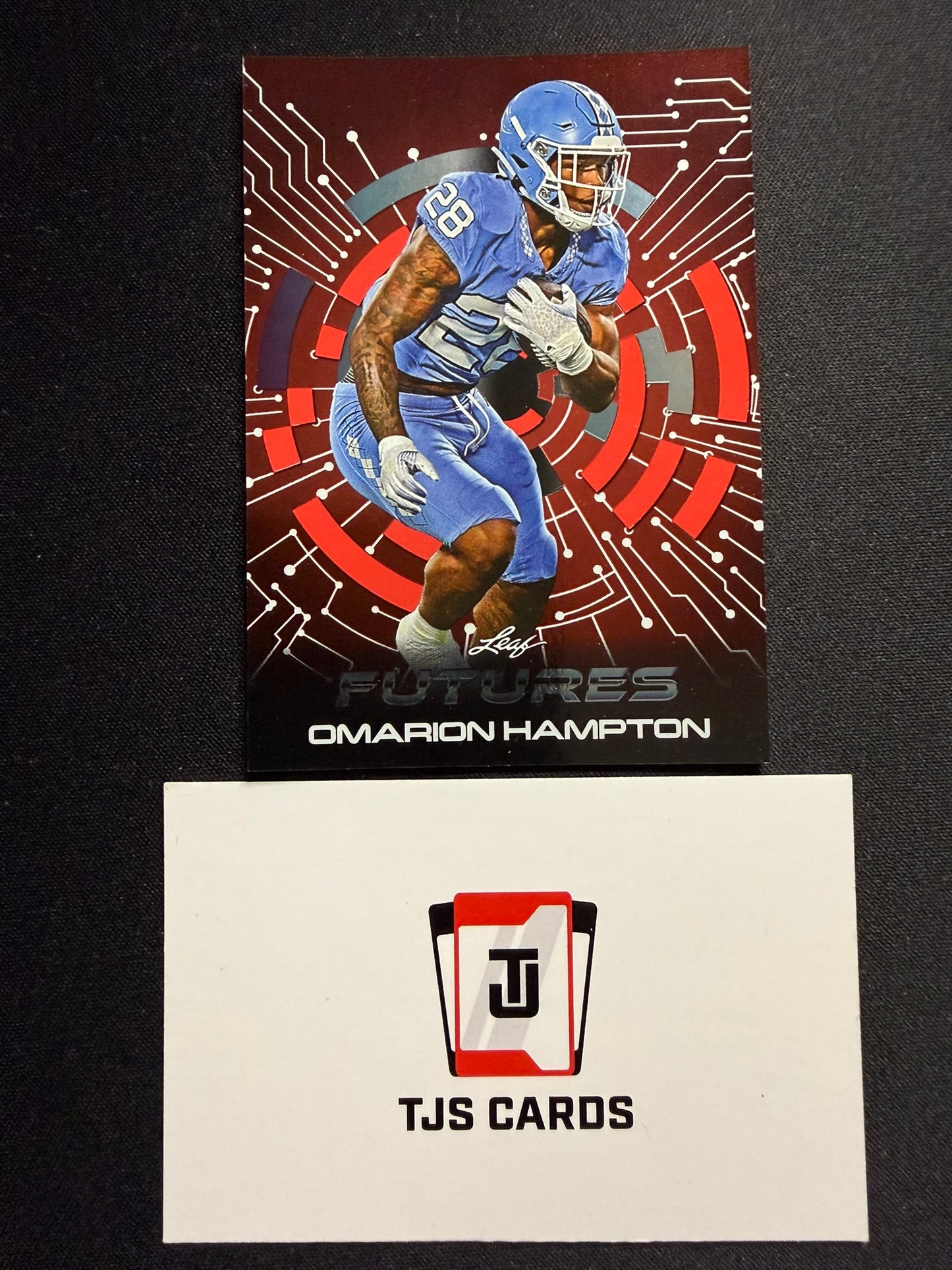 Omarion Hampton - Red /249 - Leaf Futures 2024