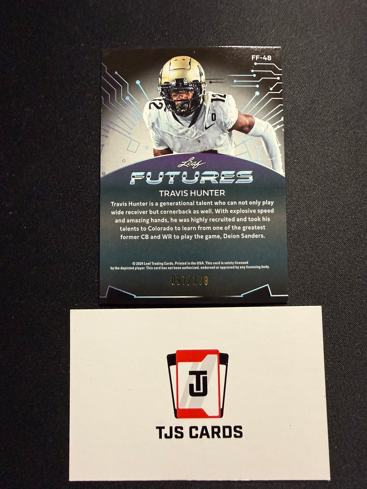 Travis Hunter - Blue /199 - Leaf Futures 2024