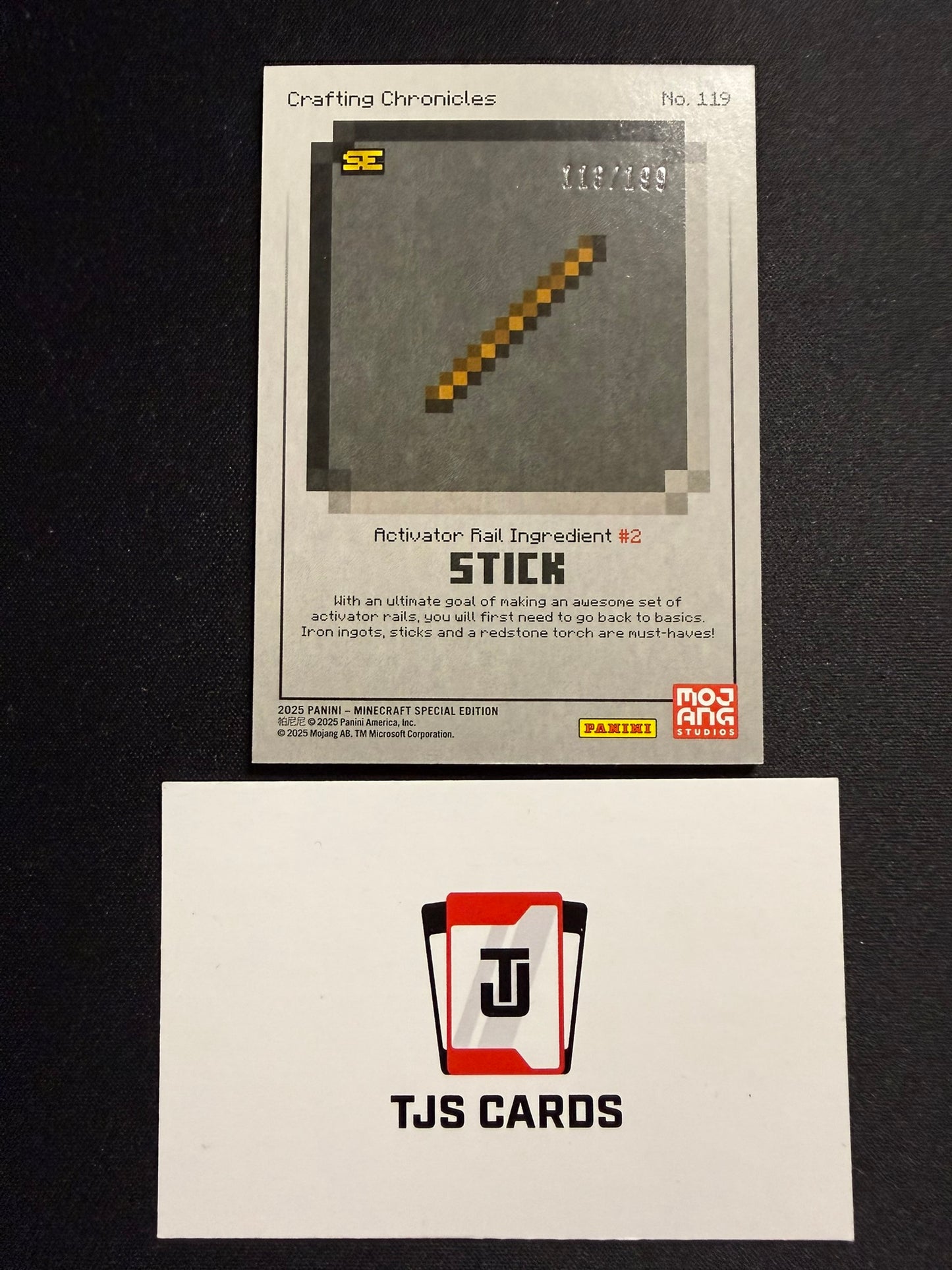 Stick - Crafting Chronicles Stone /199 - Panini Minecraft Special Edition 2025