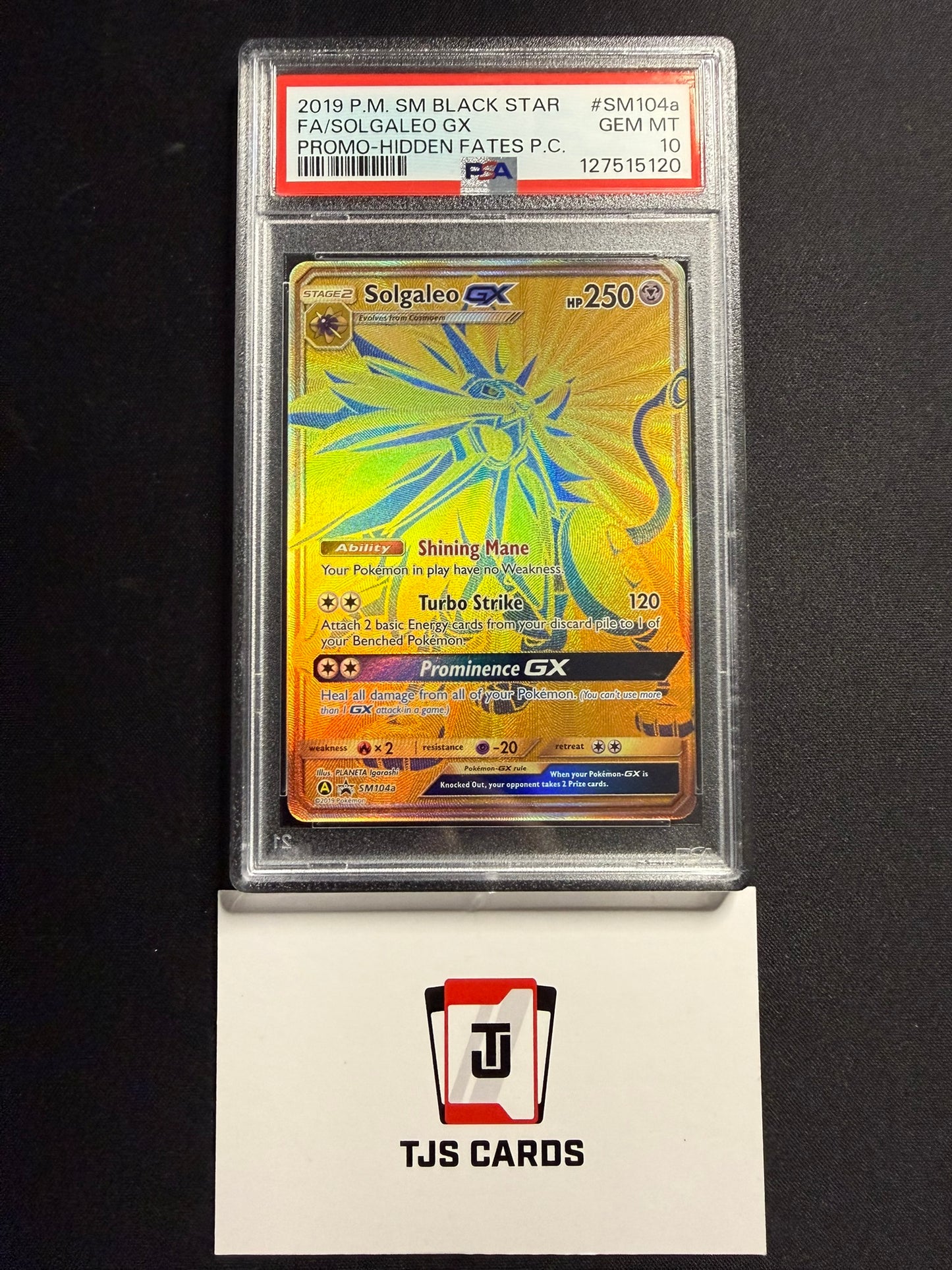 Solgaleo GX - PSA 10 - Hidden Fates Promo SM104a - Pokemon