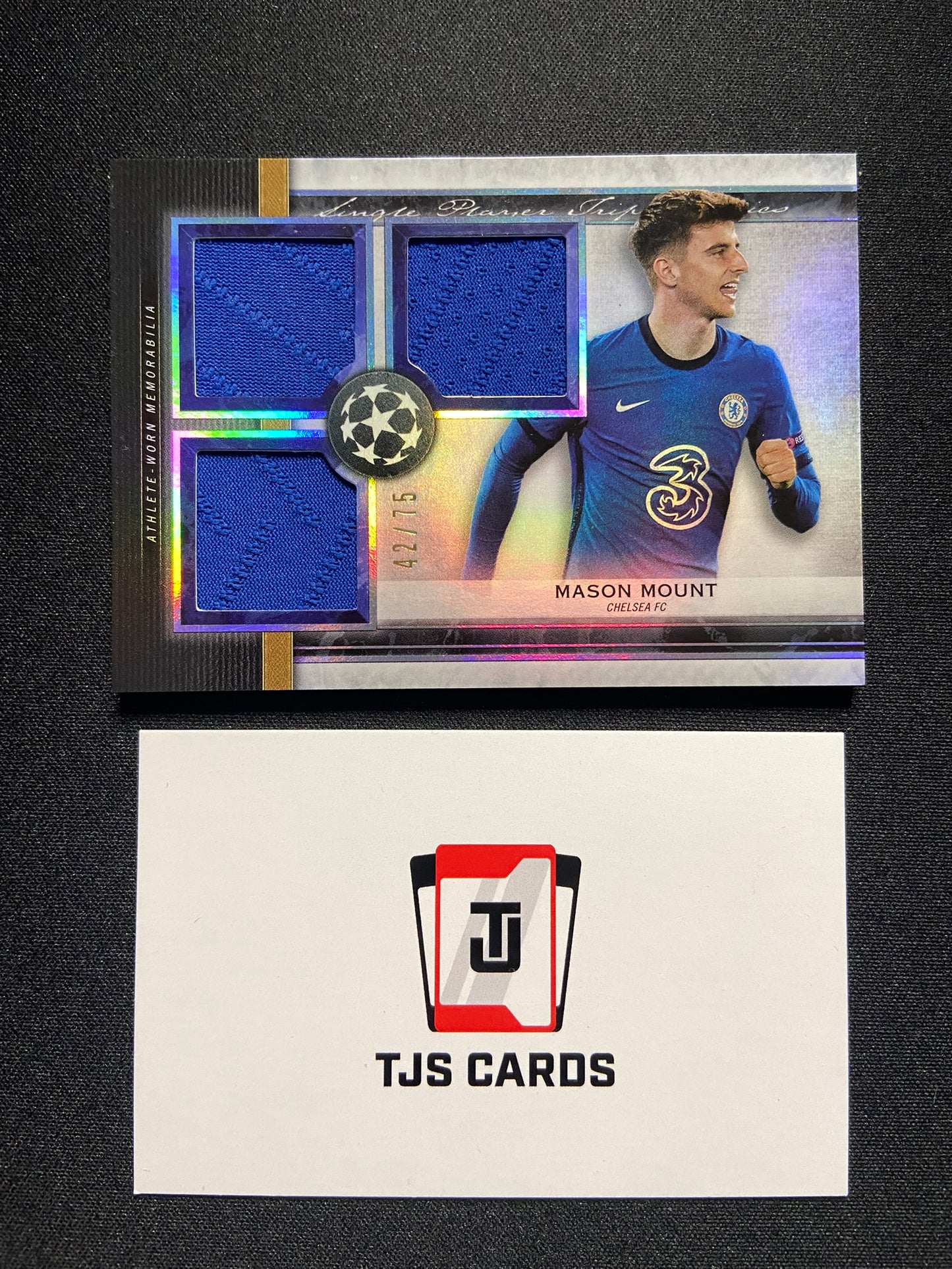 Mason Mount - Player-Worn Triple Patch /75 - TOPPS UCL Museum 2020/21
