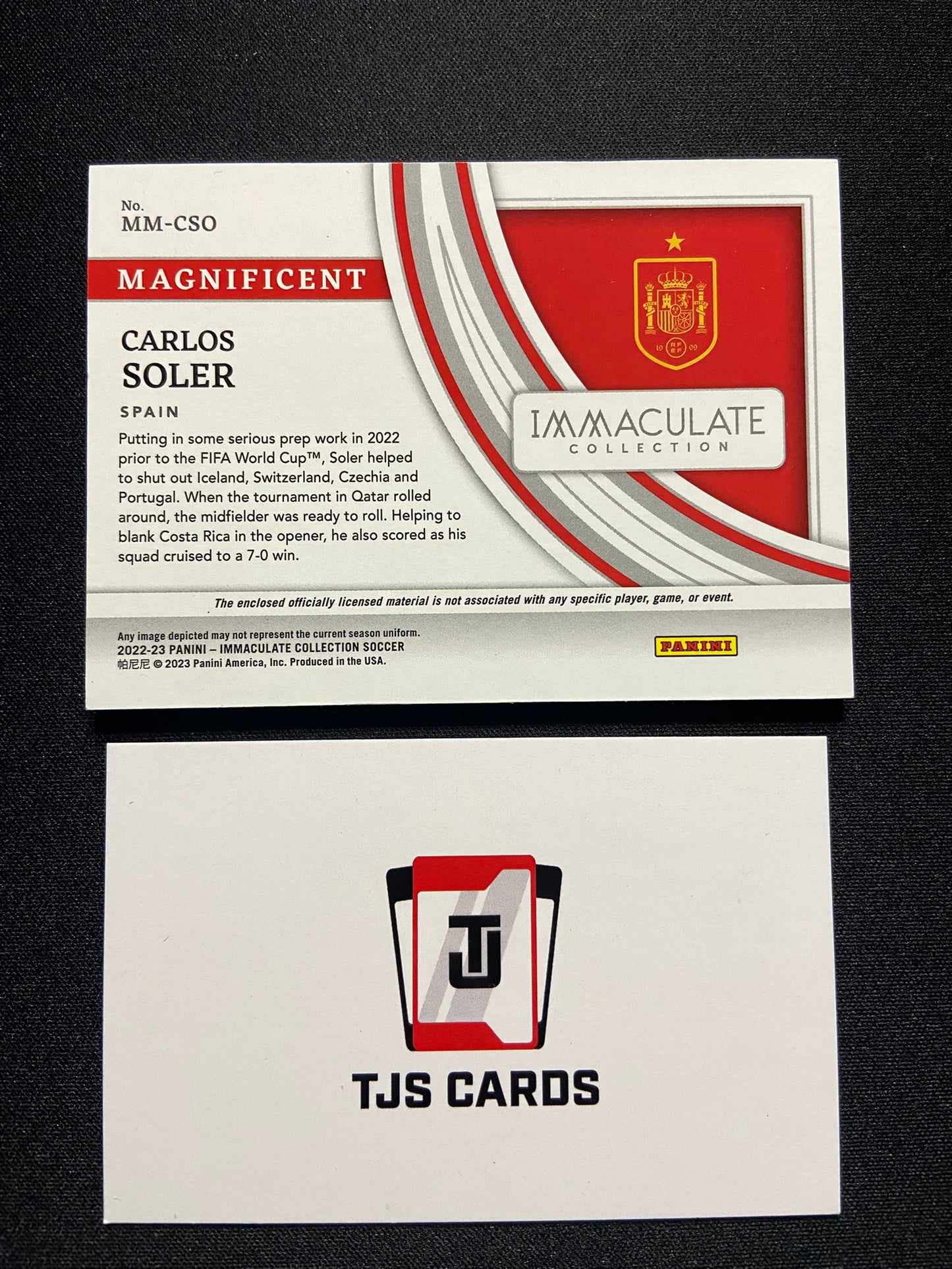 Carlos Soler - Ruby Patch /8 - Panini Immaculate Soccer 2022/23