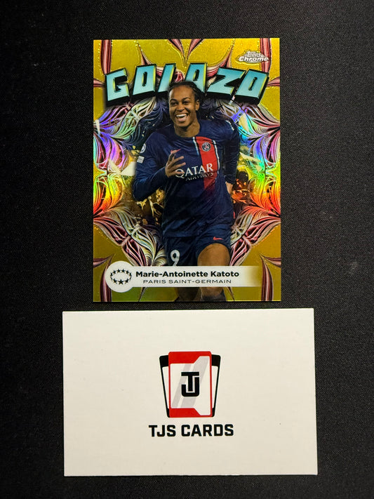 Marie-Antoinette Katoto - Gold Golazo /50 - TOPPS Chrome UWCL 2023/24