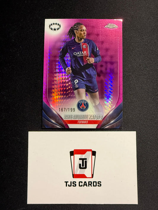 Marie-Antoinette Katoto - Pink Prism /199 - TOPPS Chrome UWCL 2023/24