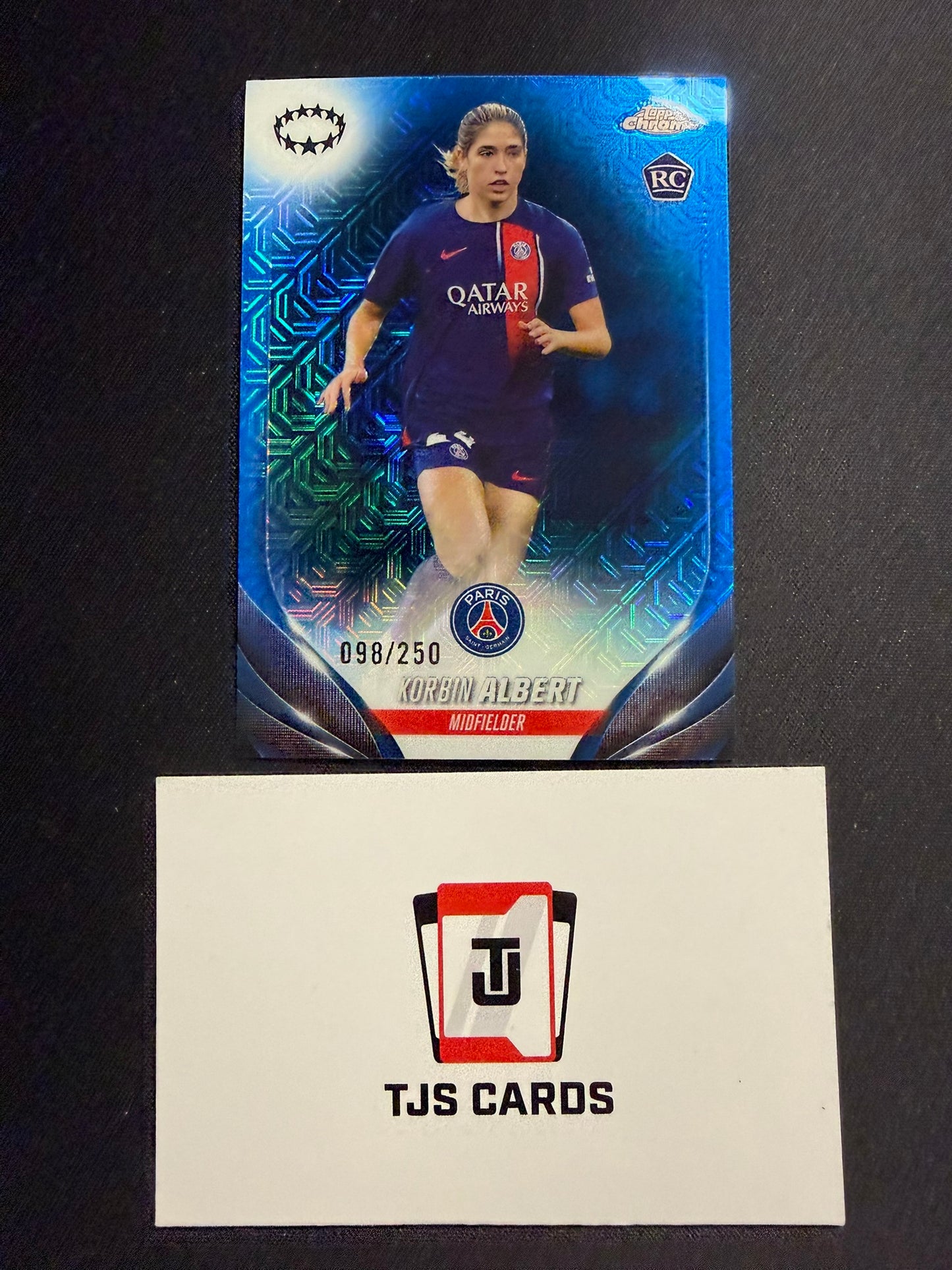 Korbin Albert - Rookie Blue Mojo /250 - TOPPS Chrome UWCL 2023/24