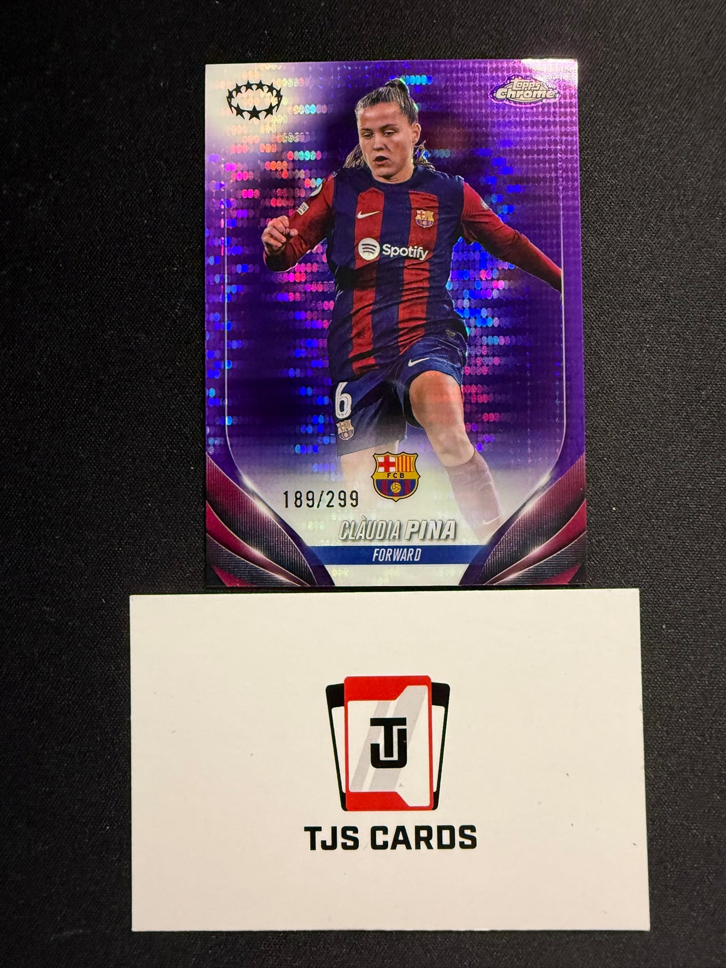 Claudia Pina - Purple Pulsar /299 - TOPPS Chrome UWCL 2023/24