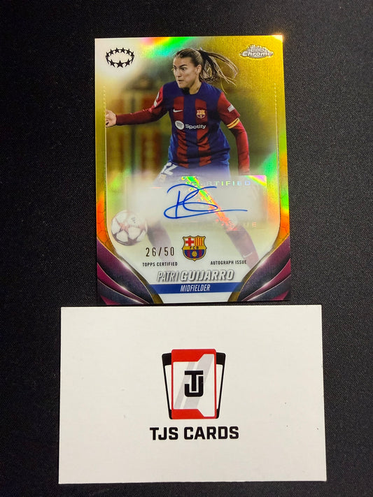 Patri Guijarro - Gold Auto /50 - TOPPS Chrome UWCL 2023/24