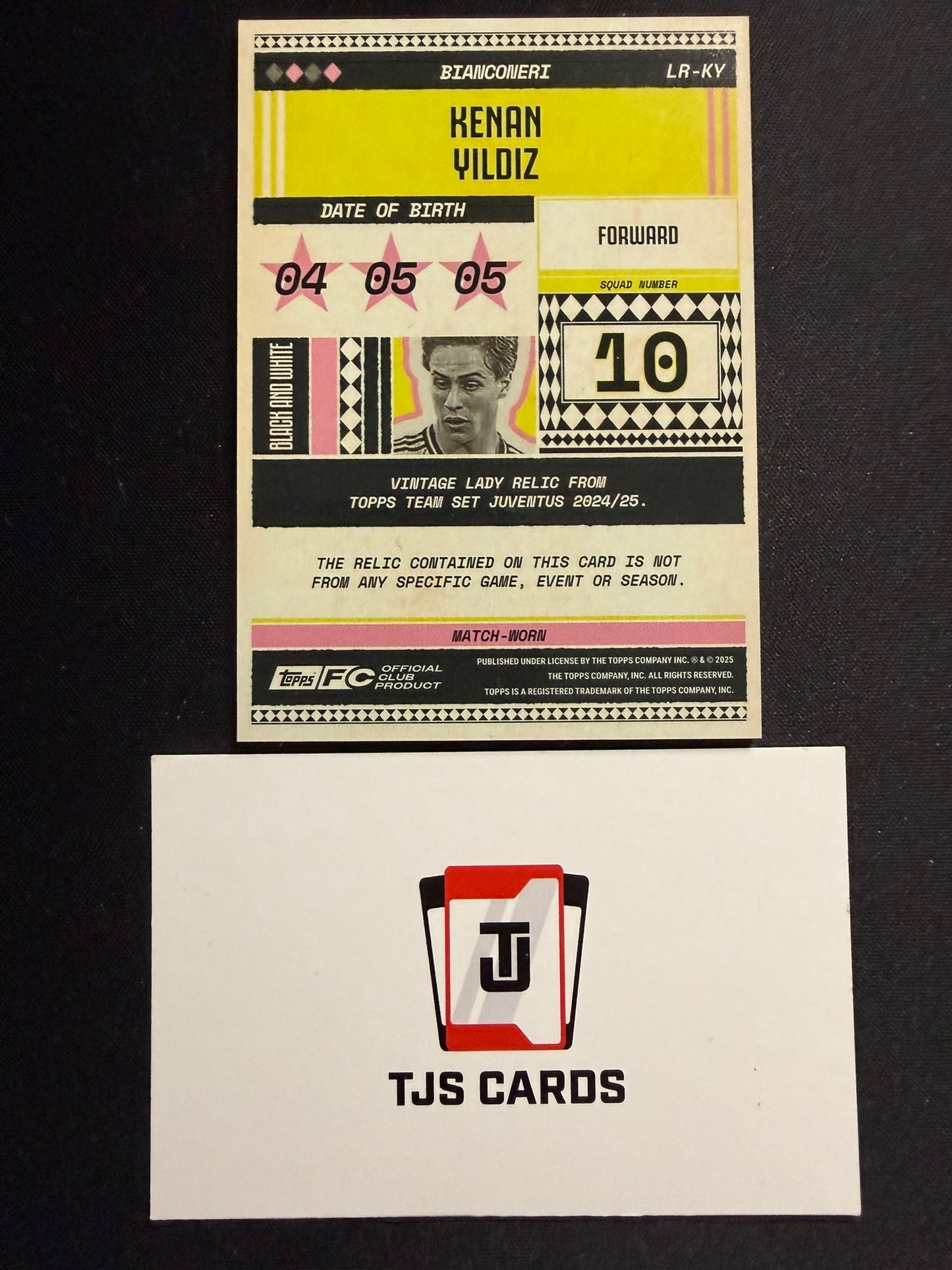 Kenan Yildiz - Match-Worn Patch - TOPPS Juventus Team Set 2024/25