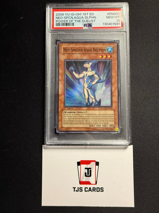 Neo-Spacian Aqua Dolphin - PSA 10 - Super Rare 1st Edition POTD-EN003 - YuGiOh