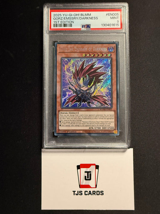 Gorz The Emissary Of Darkness - PSA 9 - Secret Rare 1st Edition BLMM-EN005 - YuGiOh