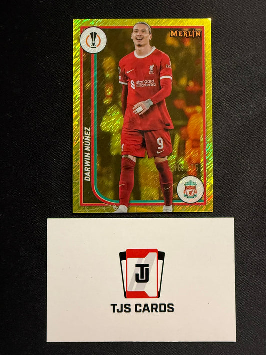 Darwin Nunez - Yellow Shimmer /175 - TOPPS Merlin Chrome UCC 2023/24