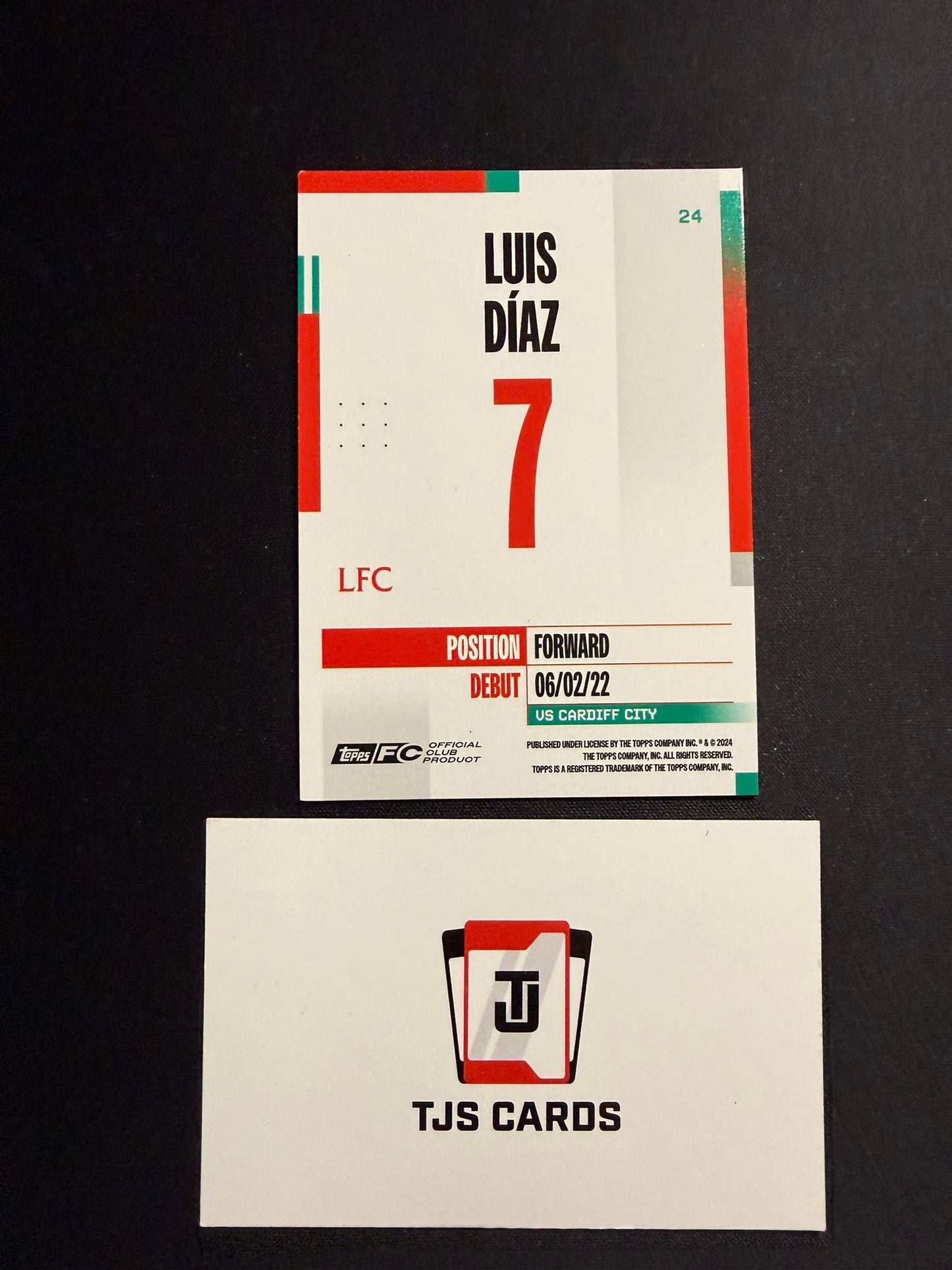 Luis Diaz - Blue /250 - TOPPS Liverpool Team Set 2024/25