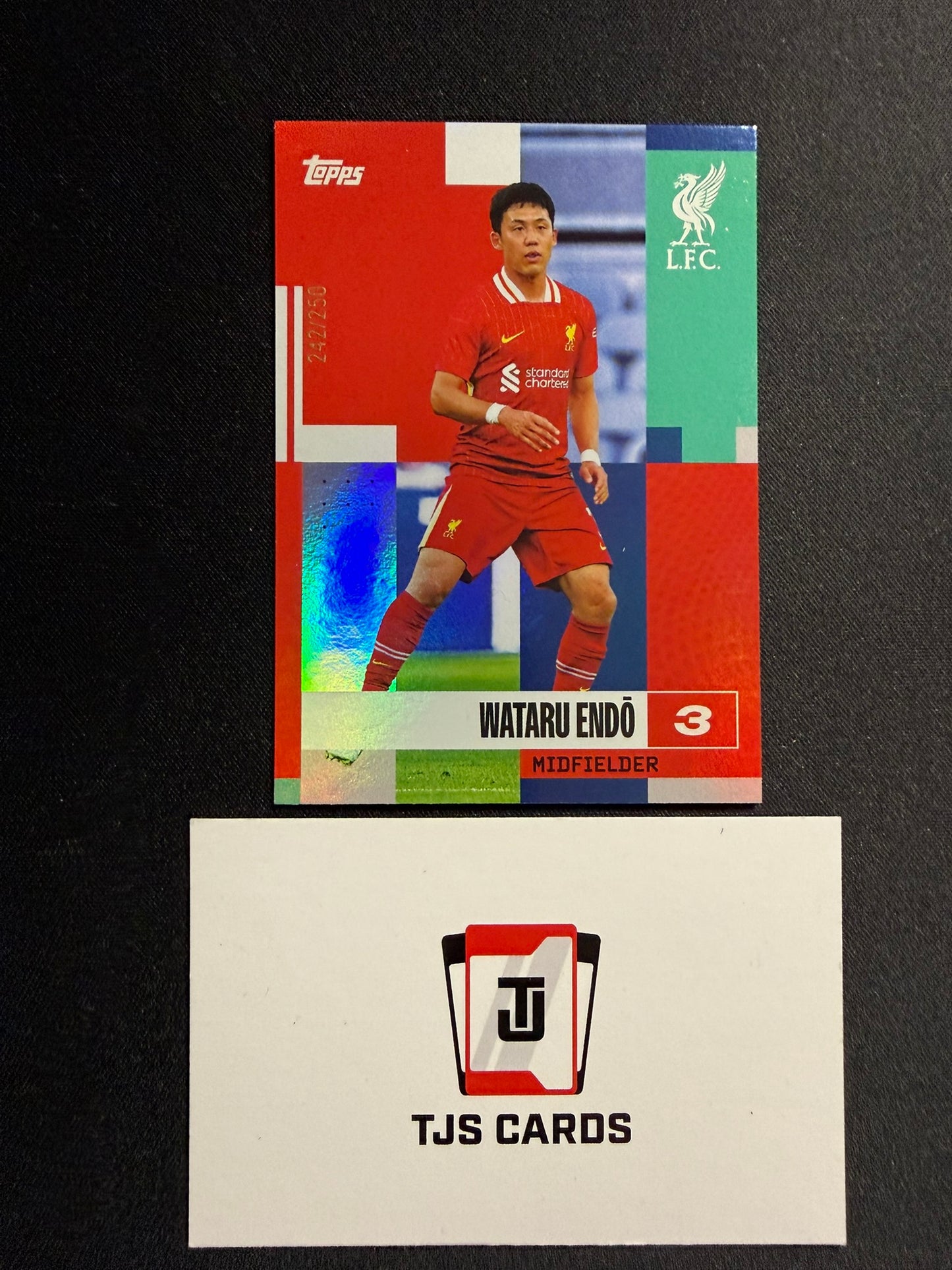 Wataru Endo - Blue /250 - TOPPS Liverpool Team Set 2024/25