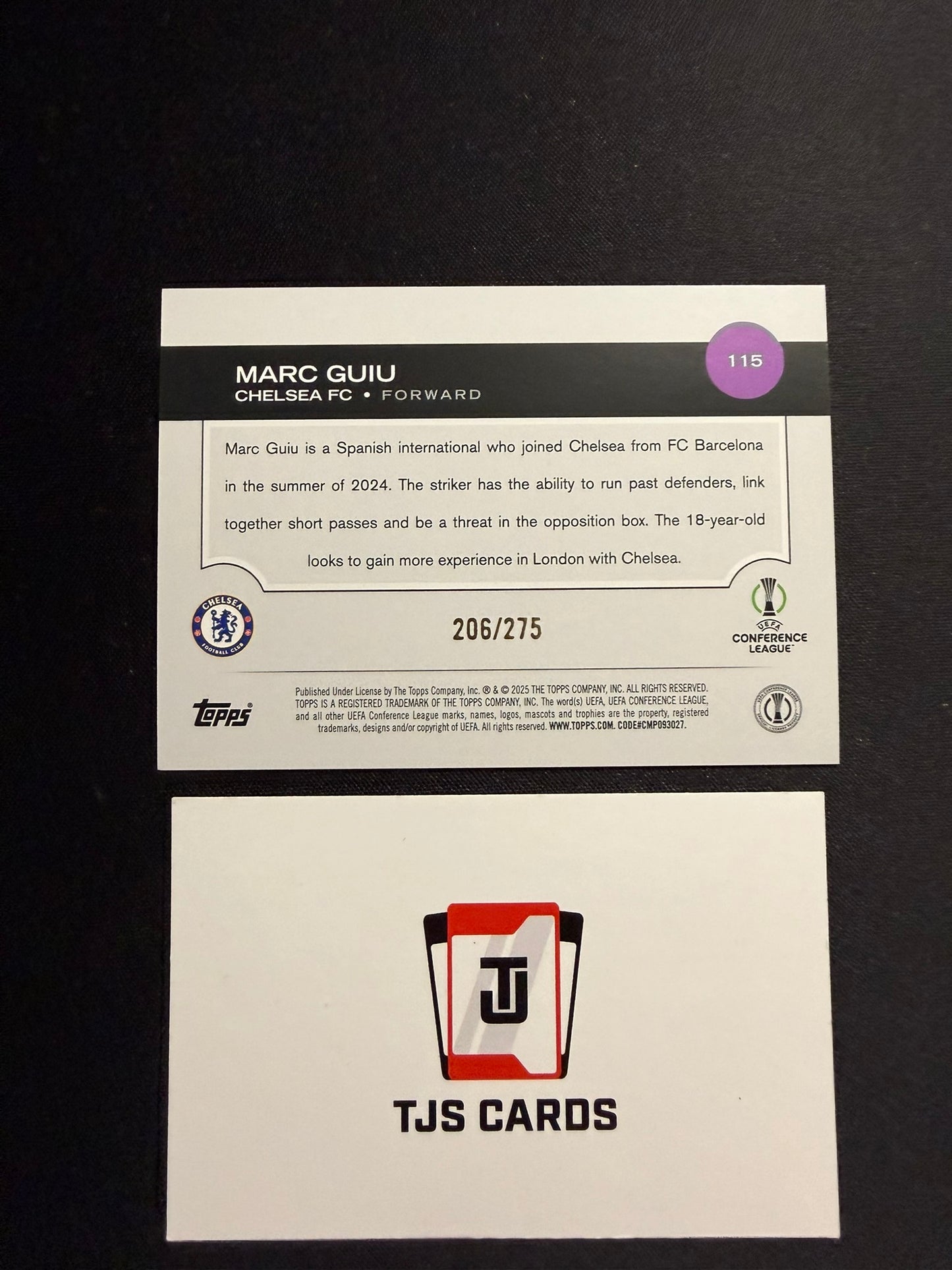 Marc Guiu - Navy Blue /275 - TOPPS UCC 2024/25
