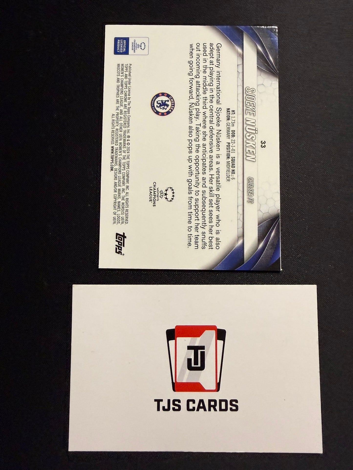 Sjoeke Nusken - Rookie Blue Mojo /250 - TOPPS Chrome UWCL 2023/24