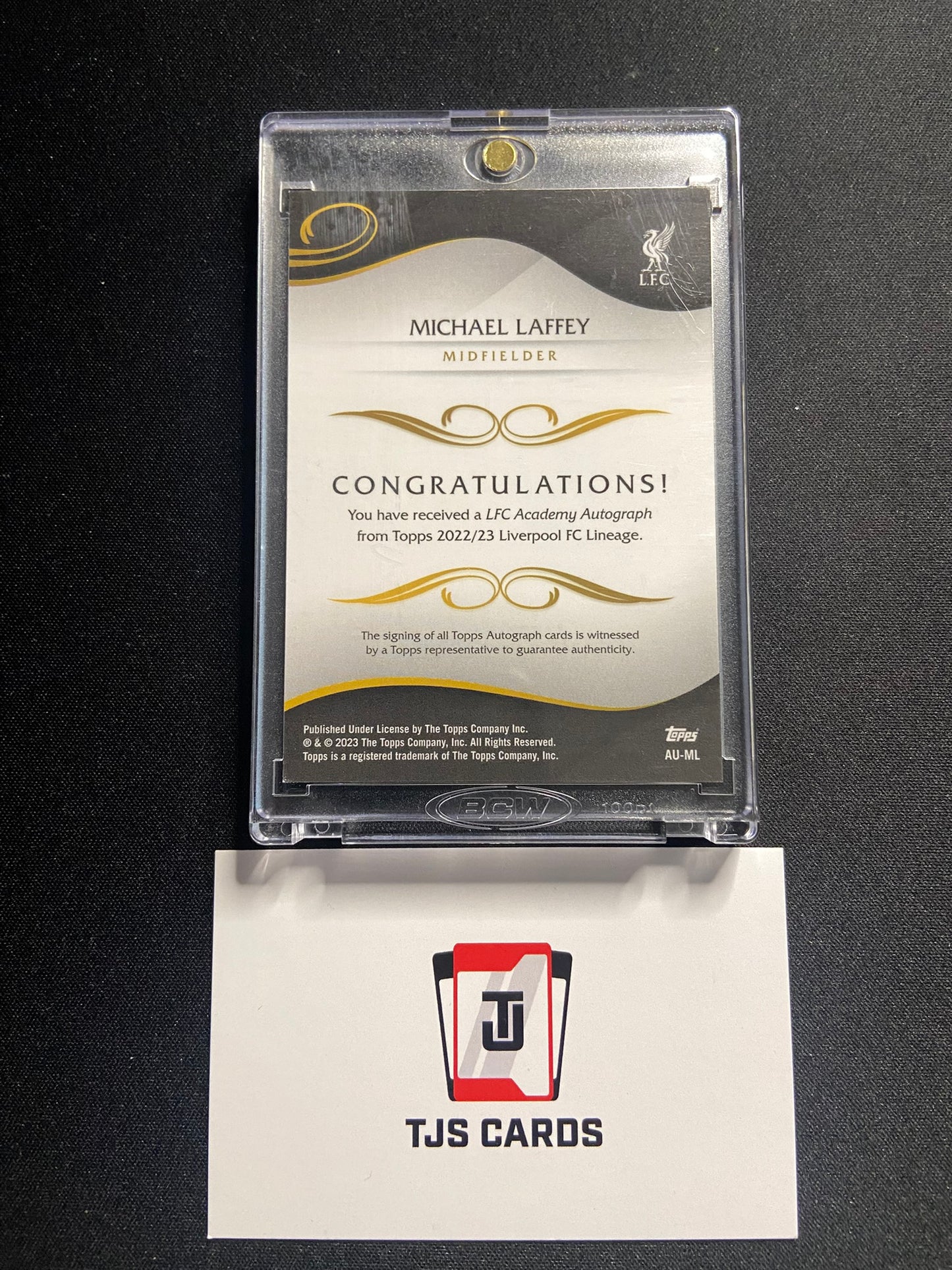 Michael Laffey - 1st Bowman Auto - TOPPS Liverpool Lineage 2022/23