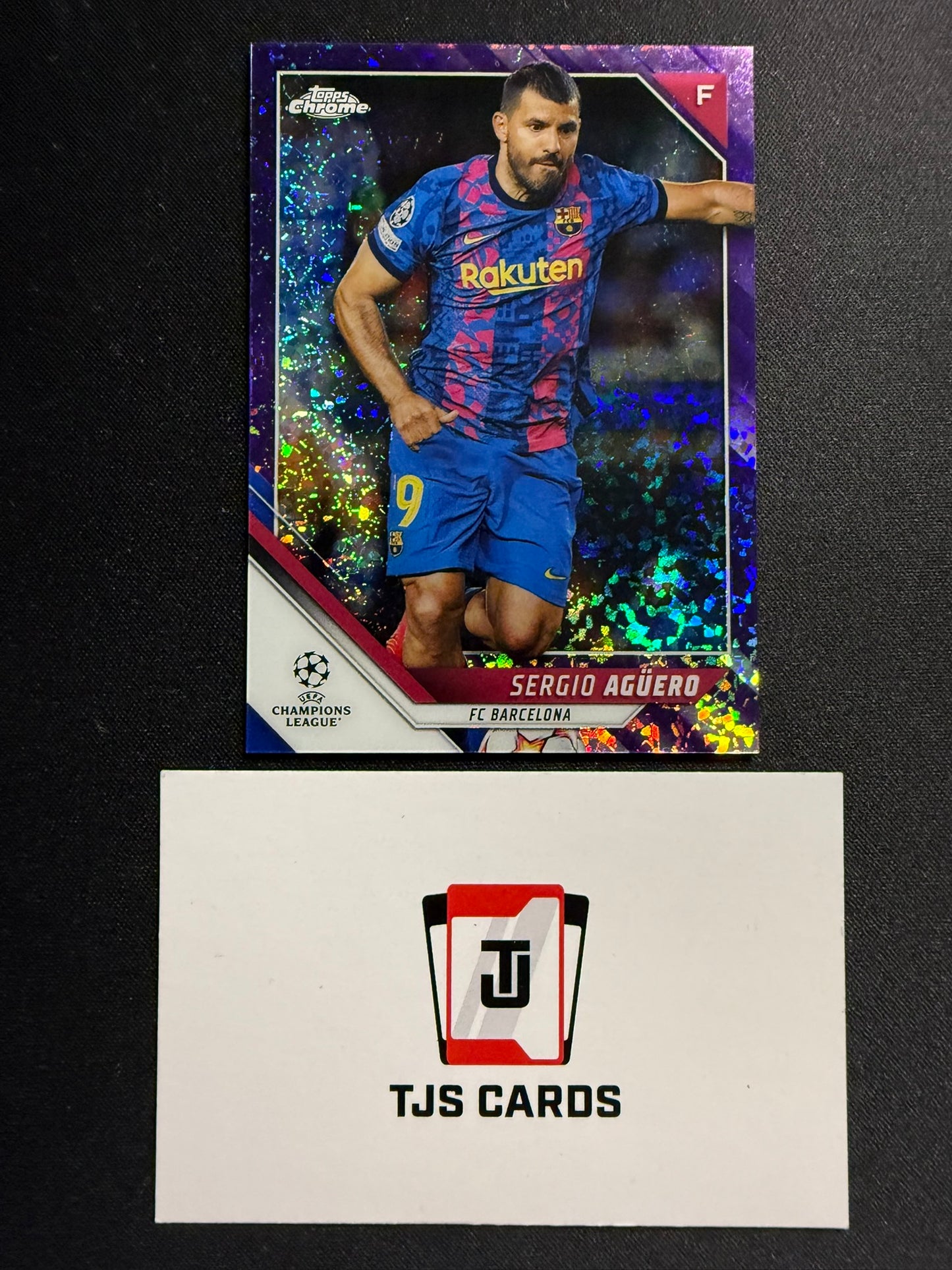 Sergio Aguero - Purple Mini-Diamond /250 - TOPPS Chrome UCL 2021/22