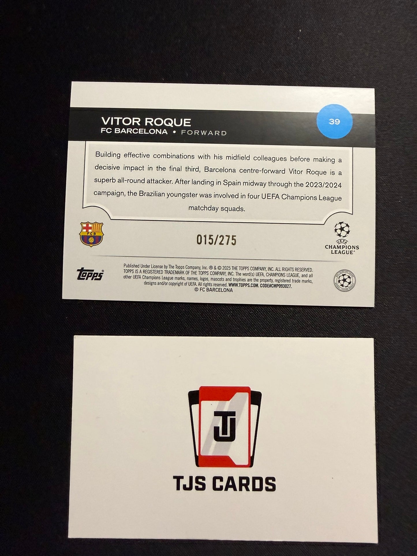 Vitor Roque - Navy Blue /275 - TOPPS UCC 2024/25