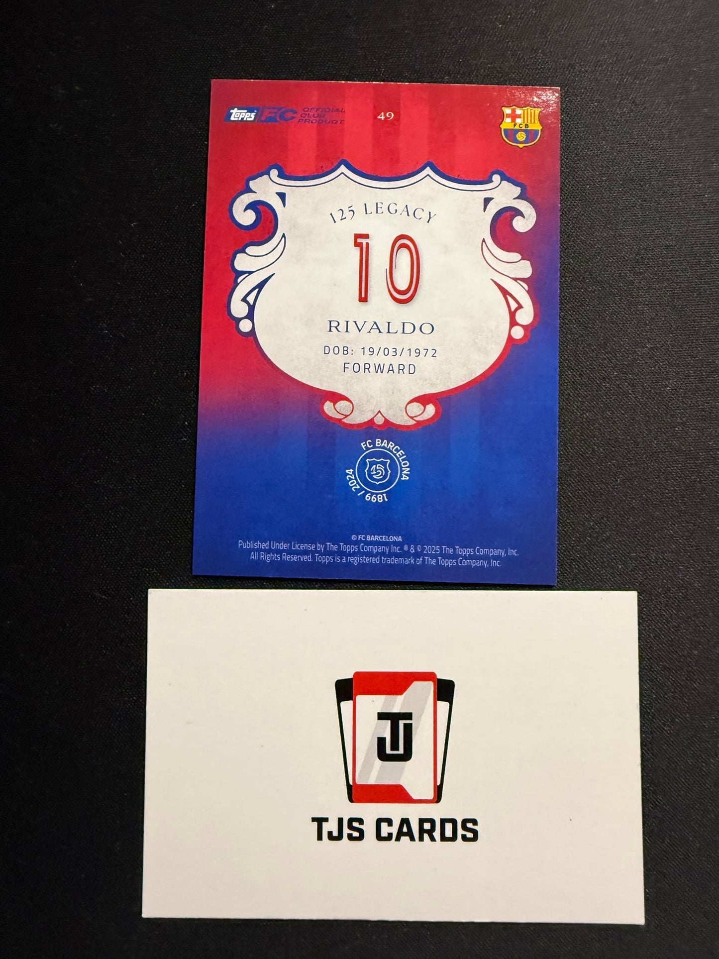Rivaldo - Pink /99 - TOPPS Barcelona 125th Anniversary 2024/25