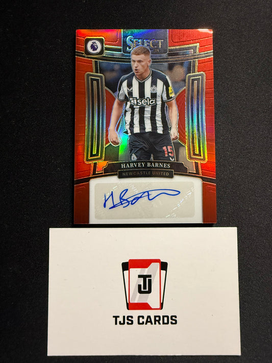Harvey Barnes - Red Auto - Panini Select Premier League 2023/24