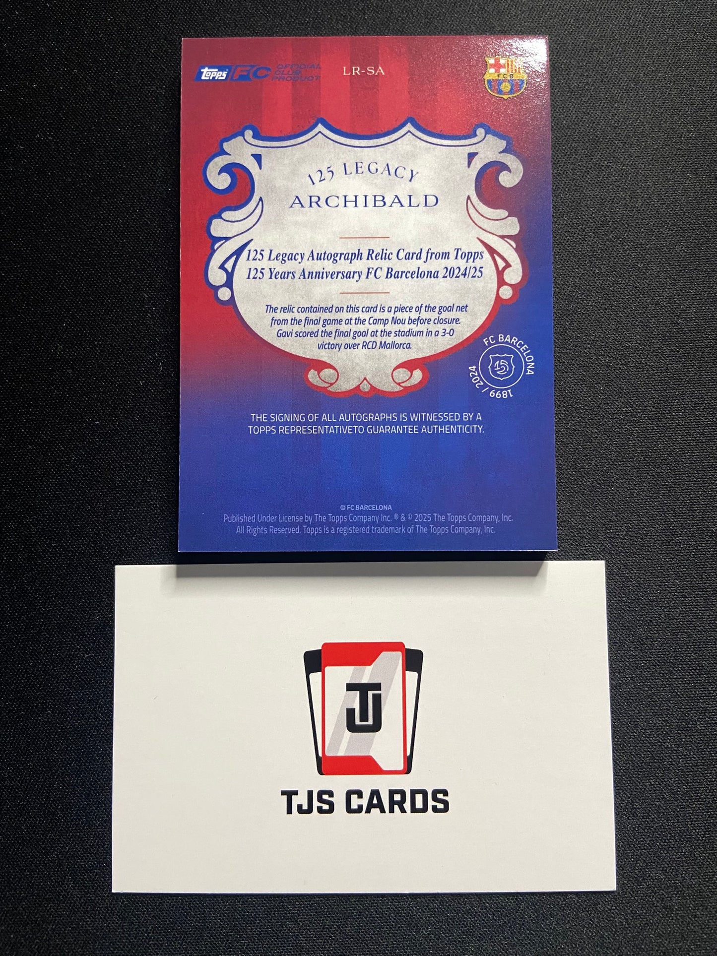 Steve Archibald - Relic Auto /50 - TOPPS Barcelona 125th Anniversary 2024/25